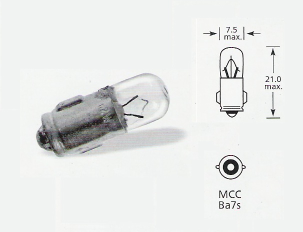 6 volt 1.2w MCC Ba7s